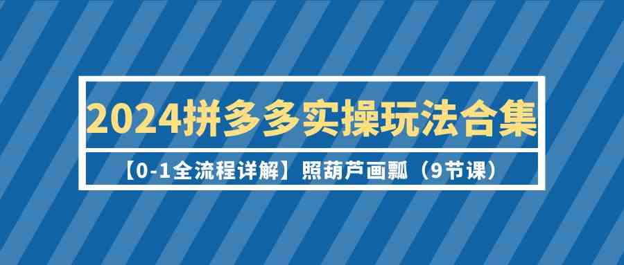 （9559期）2024拼多多实操玩法合集【0-1全流程详解】照葫芦画瓢（9节课）. - 闪创联盟-闪创联盟