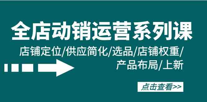 （9845期）全店·动销运营系列课：店铺定位/供应简化/选品/店铺权重/产品布局/上新 - 闪创联盟-闪创联盟