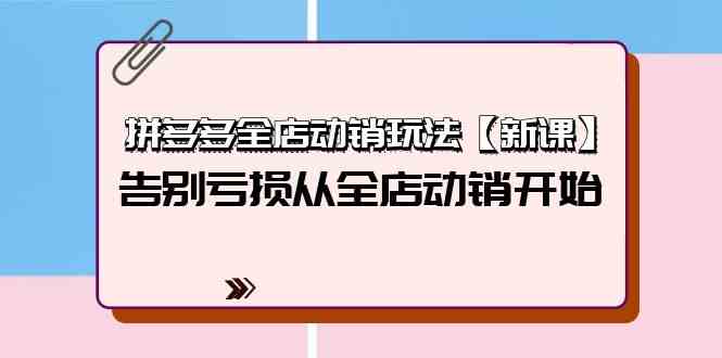 （9974期）拼多多全店动销玩法【新课】，告别亏损从全店动销开始（4节视频课） - 闪创联盟-闪创联盟