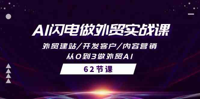 AI闪电做外贸实战课，外贸建站/开发客户/内容营销/从0到3做外贸AI（61节） - 闪创联盟-闪创联盟