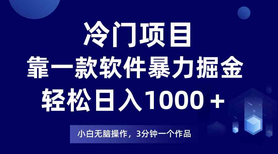 （9791期）冷门项目，靠一款软件暴力掘金日入1000＋，小白轻松上手第二天见收益 - 闪创联盟-闪创联盟