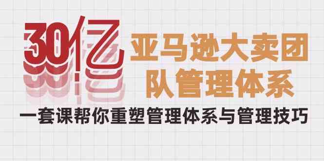 （10178期）30亿-亚马逊大卖团队管理体系，一套课帮你重塑管理体系与管理技巧 - 闪创联盟-闪创联盟