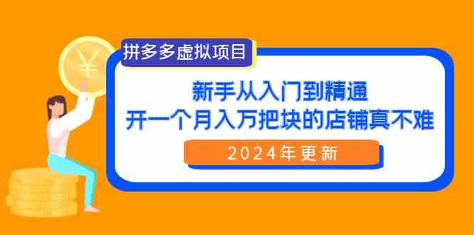 （9744期）拼多多虚拟项目：入门到精通，开一个月入万把块的店铺 真不难（24年更新） - 闪创联盟-闪创联盟