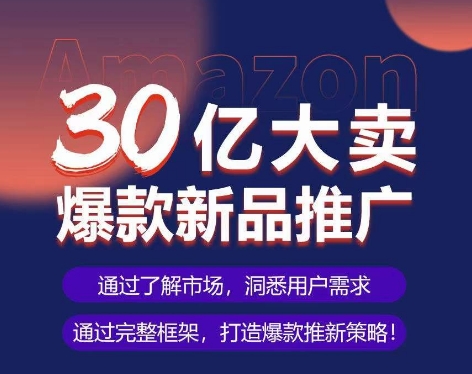 亚马逊·30亿大卖爆款新品推广，可复制、全程案例实操的爆款推新SOP - 闪创联盟-闪创联盟