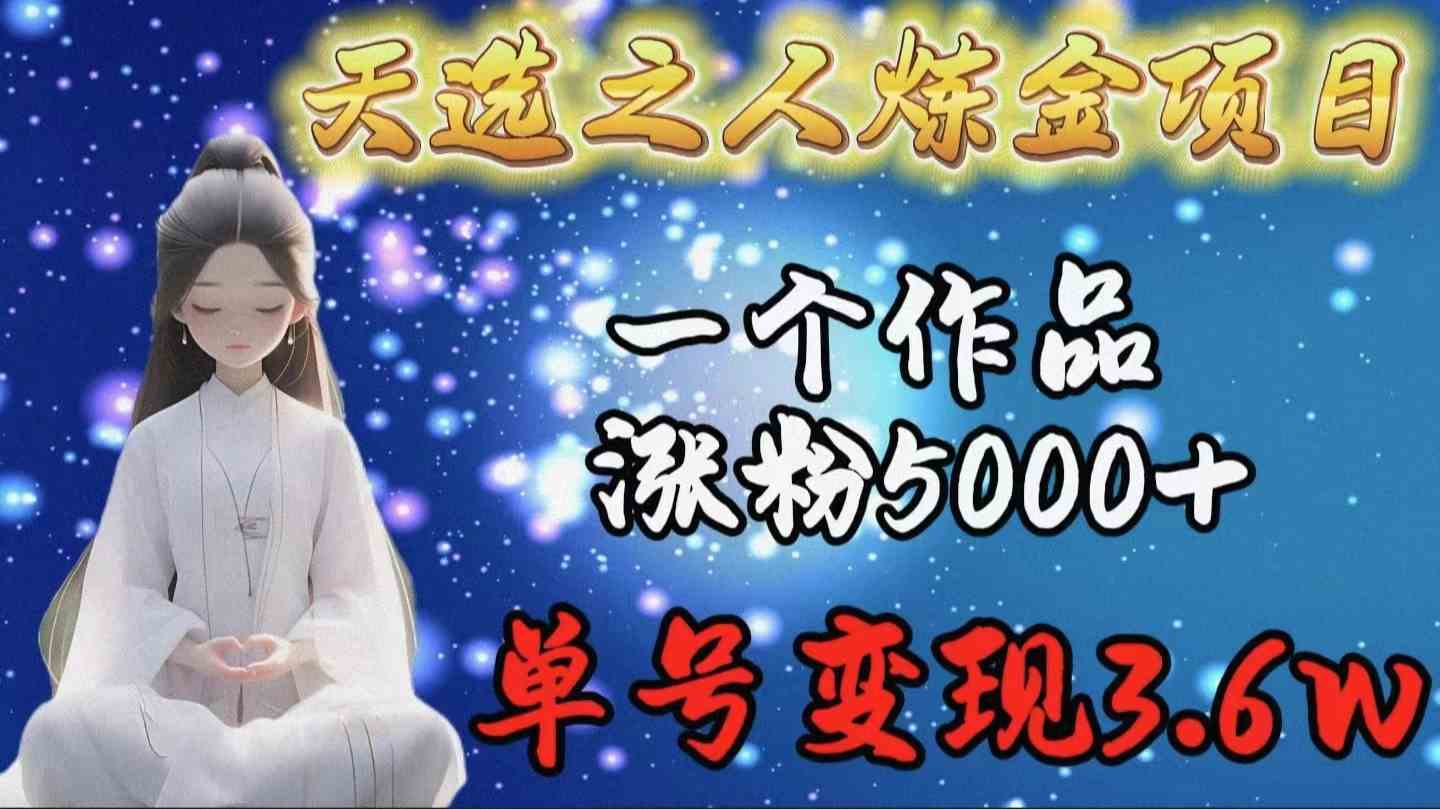 （9693期）天选之人炼金项目，一个作品涨粉5000+，单号变现3.6w - 闪创联盟-闪创联盟