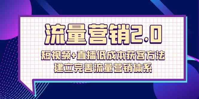 流量营销2.0：短视频+直播低成本获客方法，建立完善流量营销体系（72节） - 闪创联盟-闪创联盟