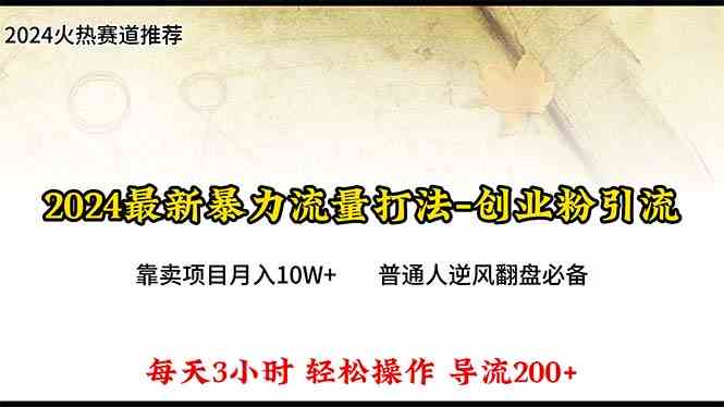 （10151期）2024年最新暴力流量打法，每日导入300+，靠卖项目月入10W+ - 闪创联盟-闪创联盟