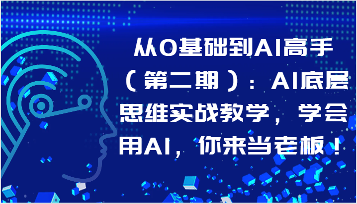 从0基础到AI高手（第二期）：AI底层思维实战教学，学会用AI，你来当老板！ - 闪创联盟-闪创联盟